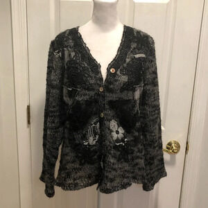 Mastro Moda Positano Made in Italy Wool Embroidered Sweater Large